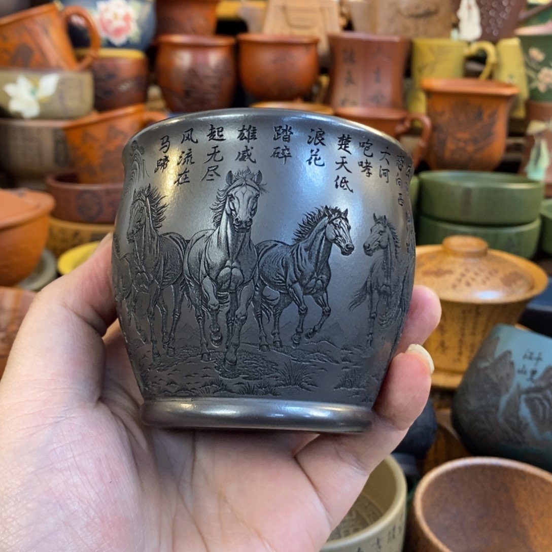 紫砂杯子宜兴全手工紫砂杯