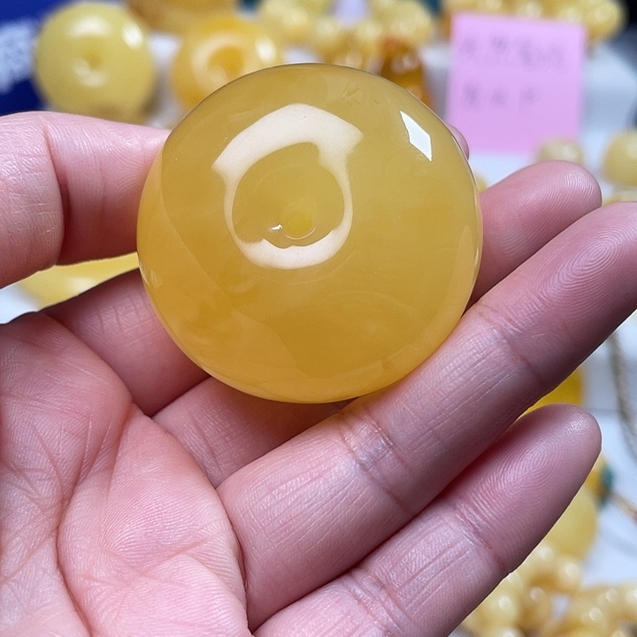 蜜蜡裸石未镶嵌颖*平安扣