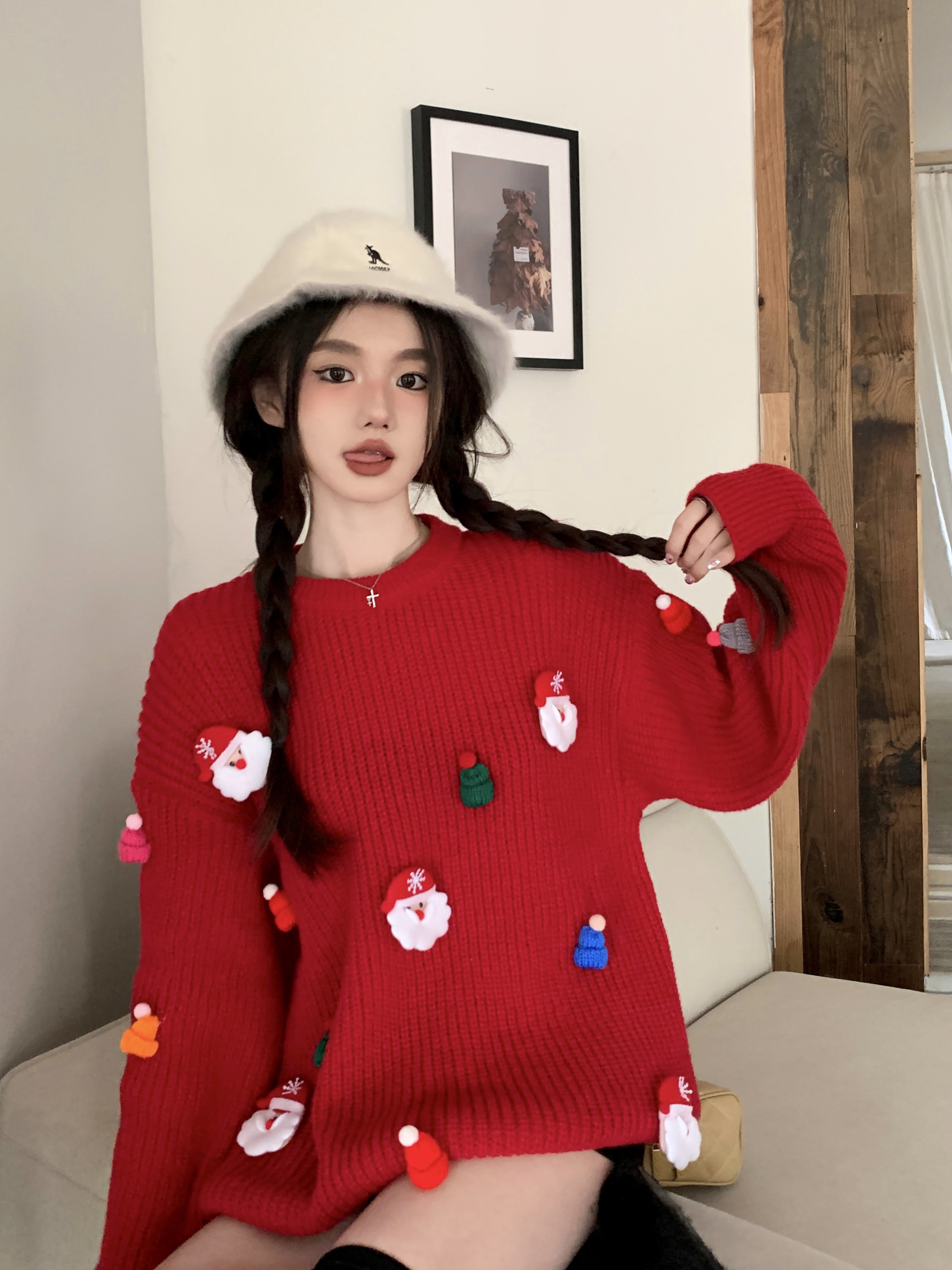 新年款重工公仔圣诞毛衣
