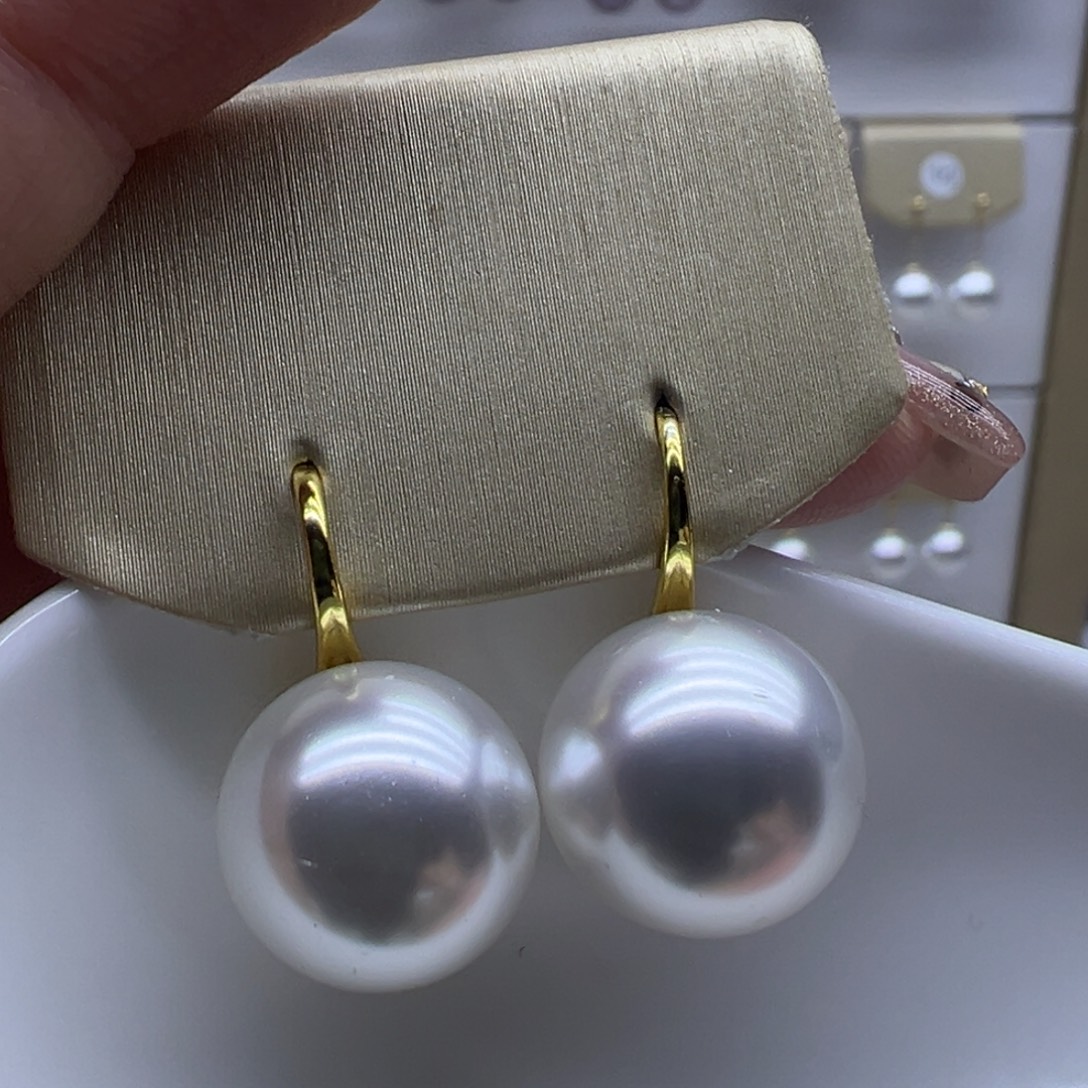 淡水珍珠耳饰18K金镶嵌