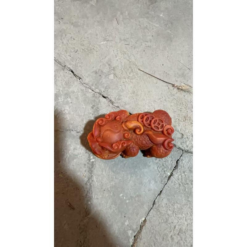 精品摆件红貔貅手把件
