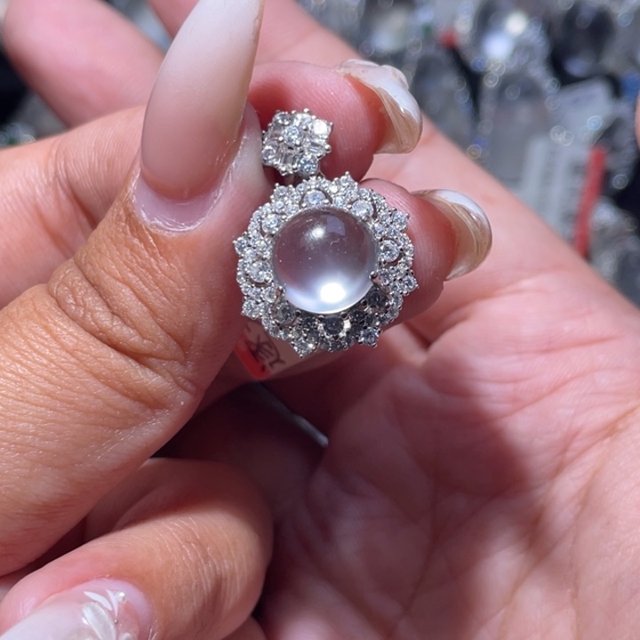 石英质玉银S925镶嵌颈饰