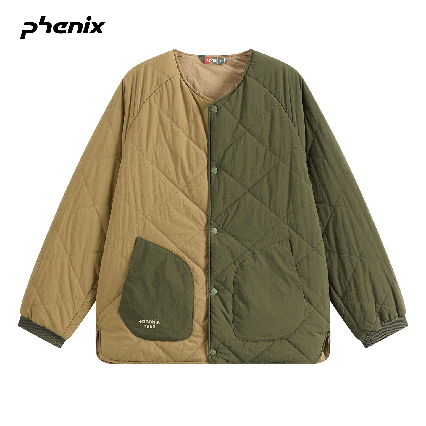 +phenix菲尼克斯两面穿棉衣2025新款秋冬撞色宽松防水棉服外套