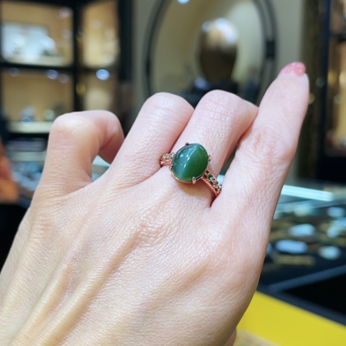 【闪购商品】和田玉戒指银S925镶嵌