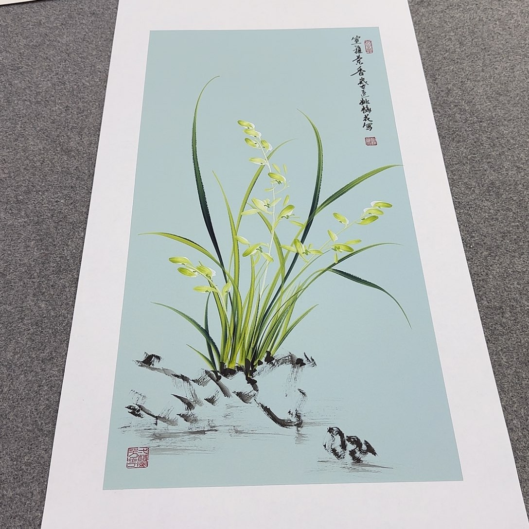 国画国画立体兰花作品
