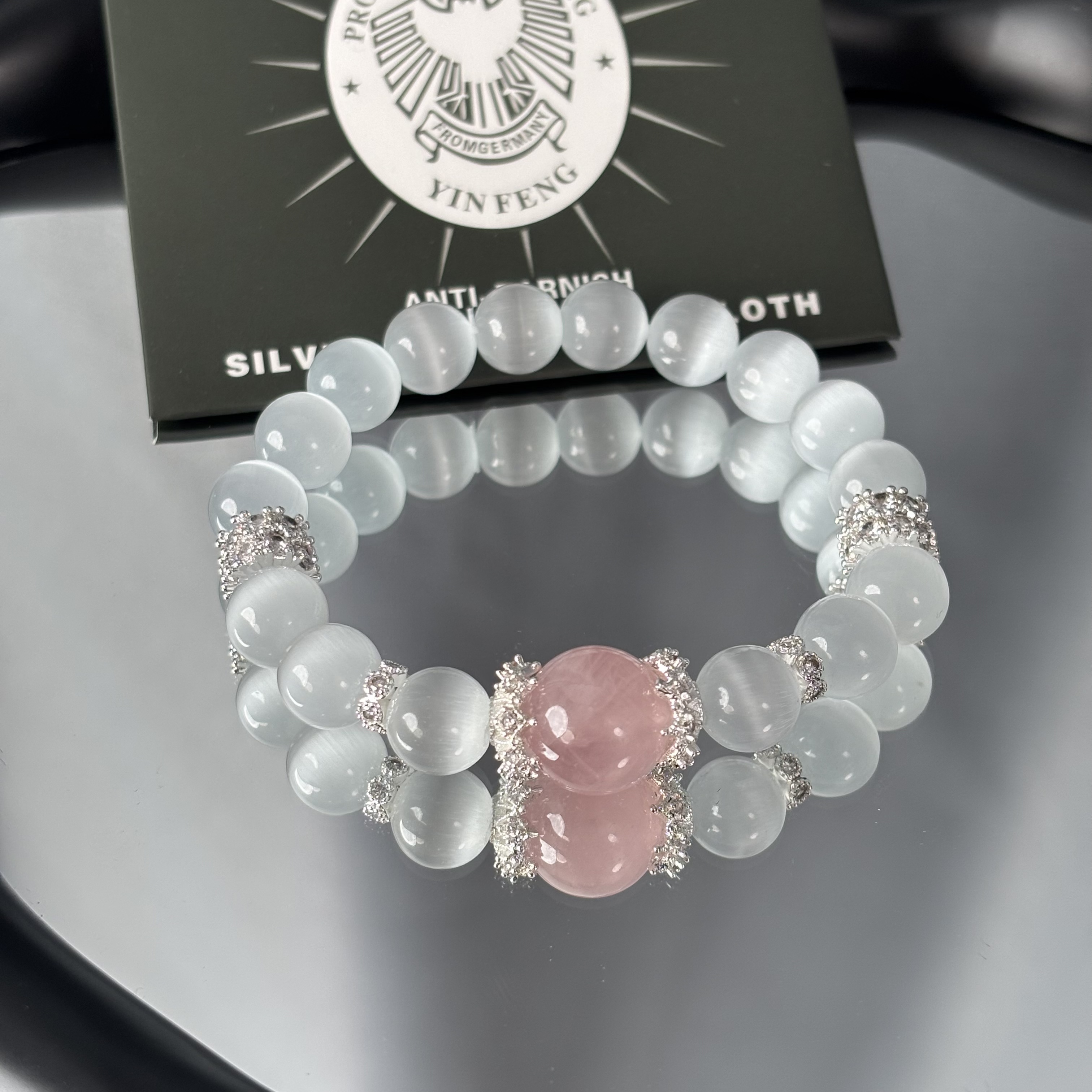 【周大宜】白猫眼石手串单圈时尚饰品春秋小众女款礼物百搭学生手串