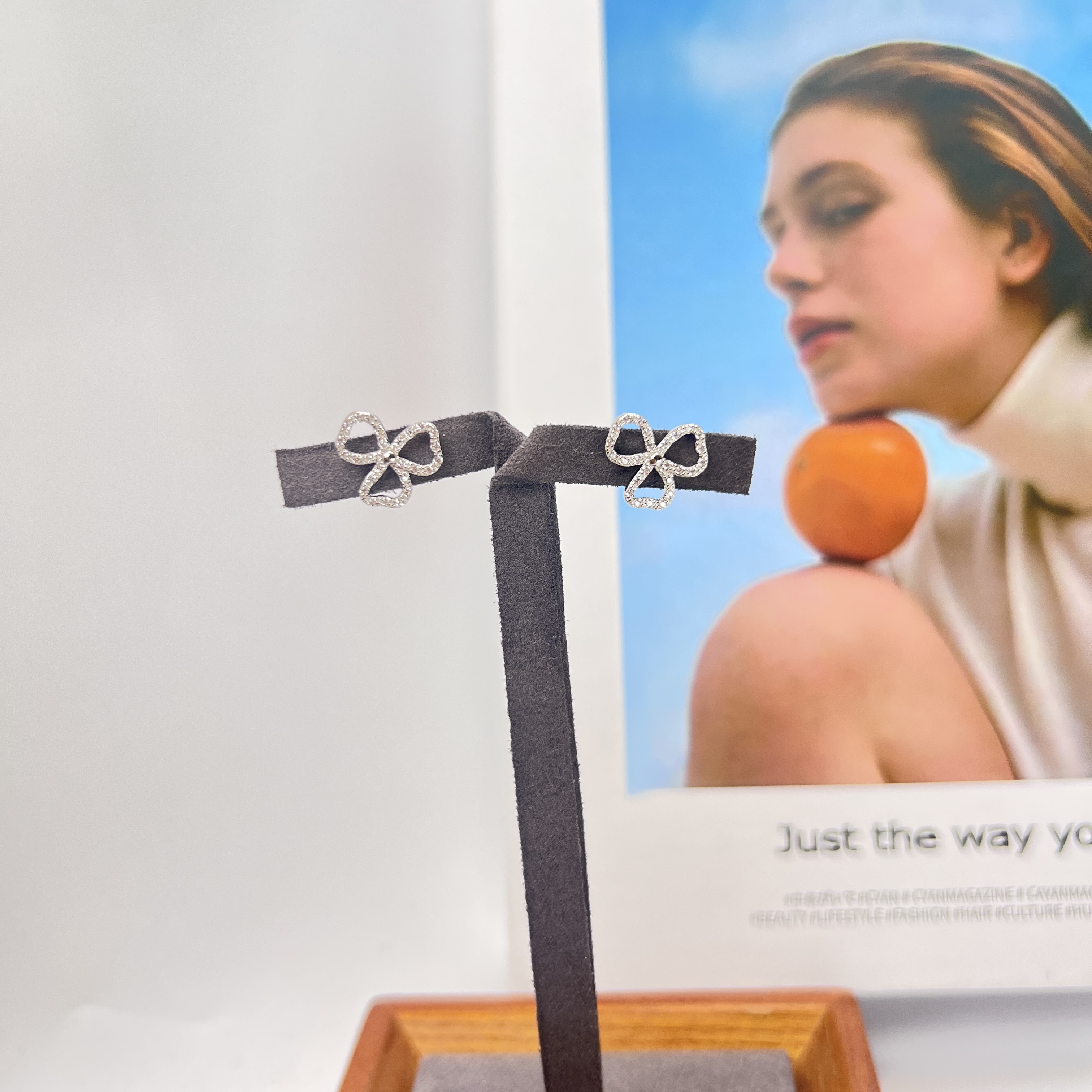 925银耳饰 【挺好的】幽梦三花耳钉轻奢复古简约镶嵌气质百搭经典