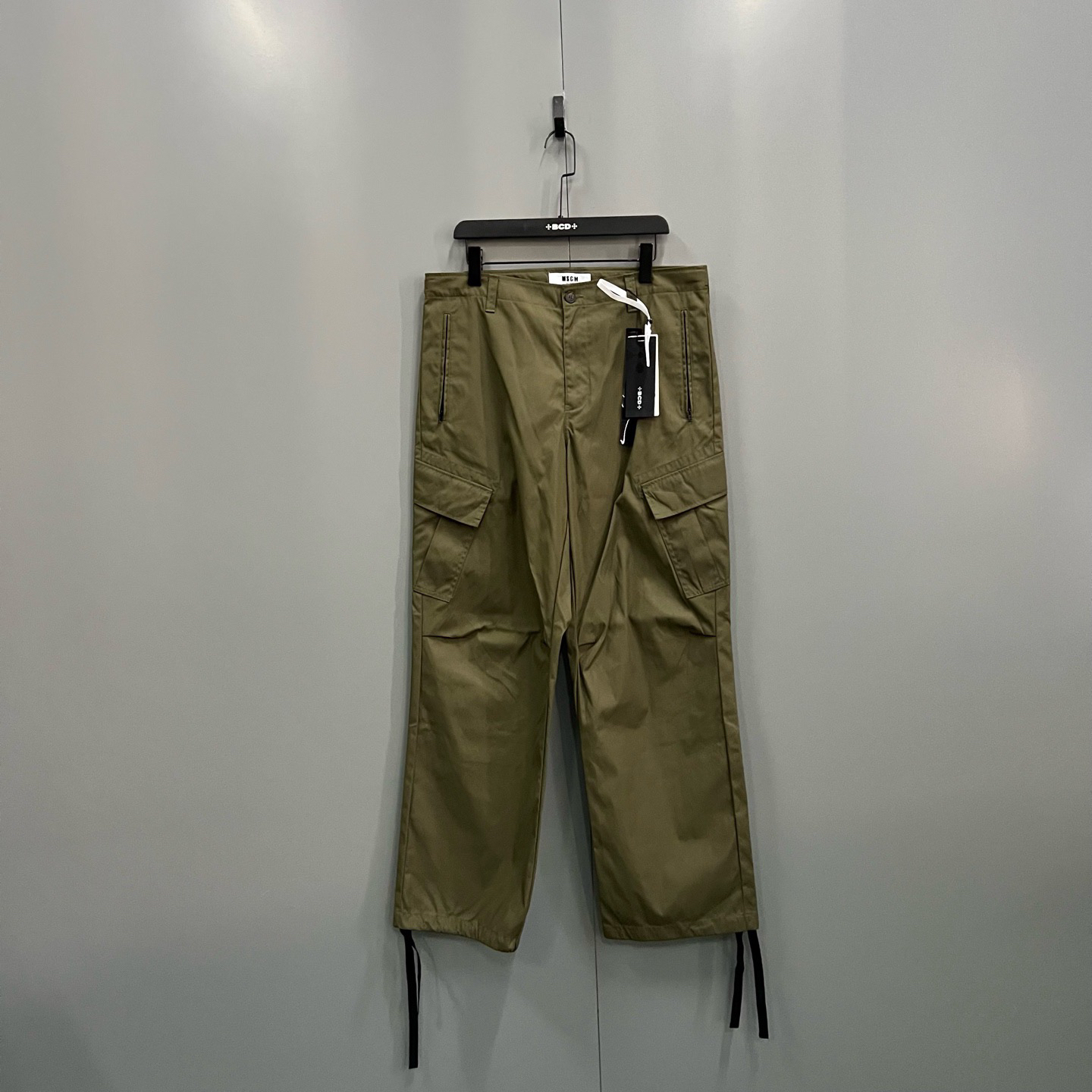 99新 MSGM (ll) MSGM 军绿工装阔腿裤 50码/98新/020422