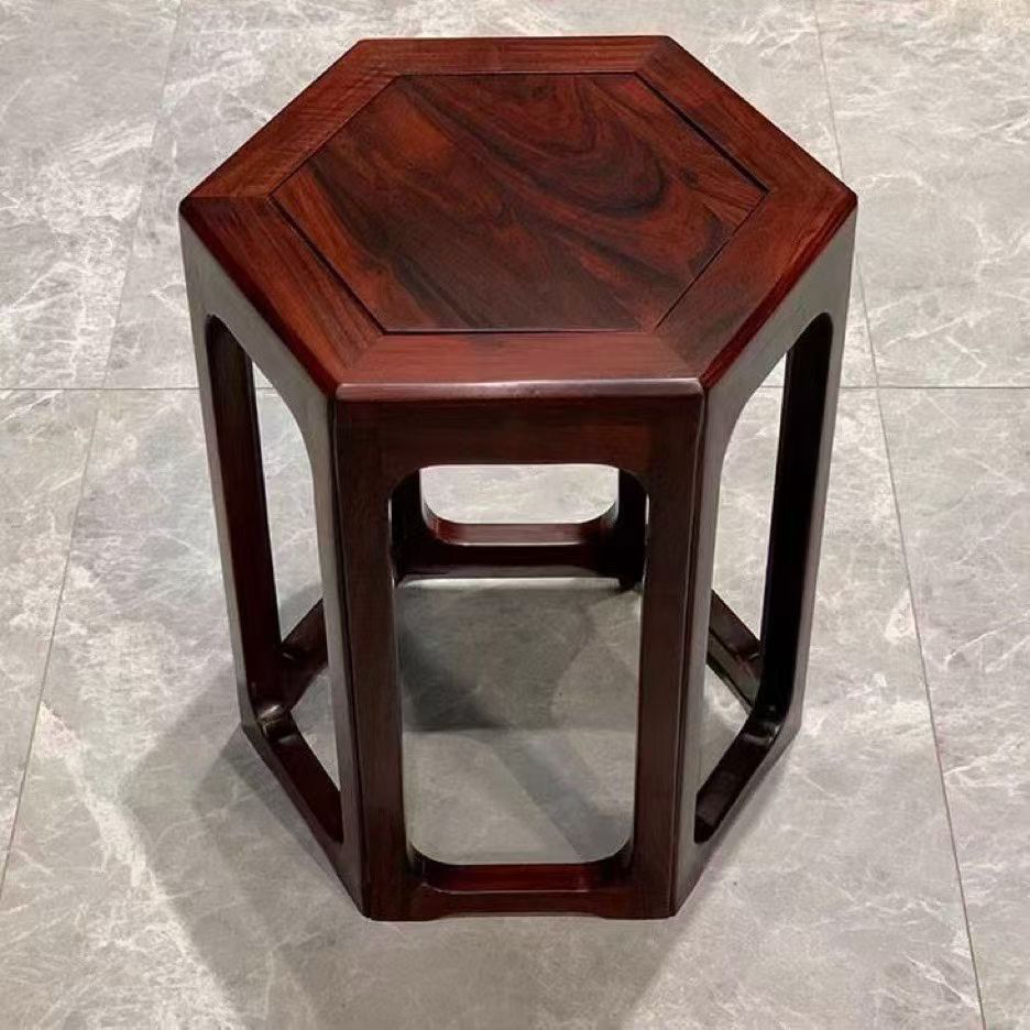 黑色棕色简约客厅茶几凳蓝色酸枝色禅意新中式鞋凳