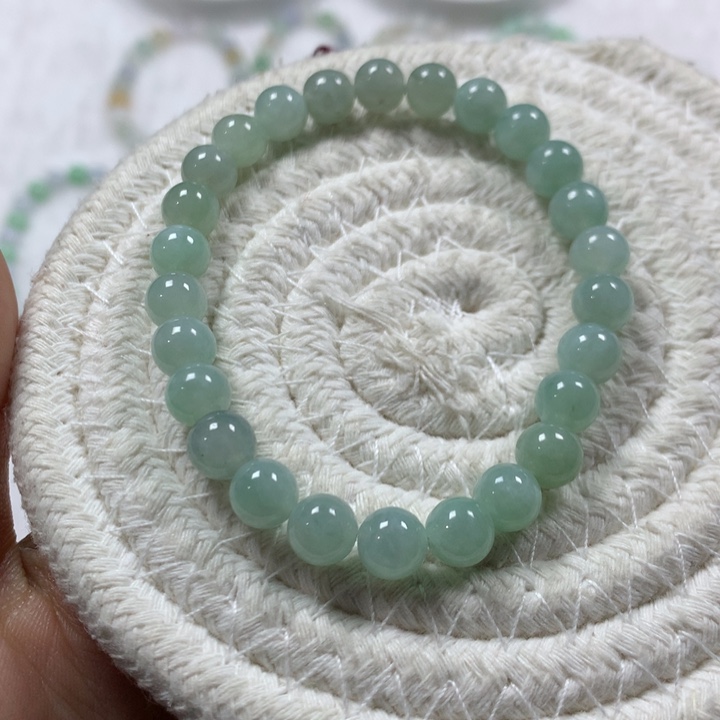 翡翠手串未镶嵌缅甸纯天然A货翡翠7.4