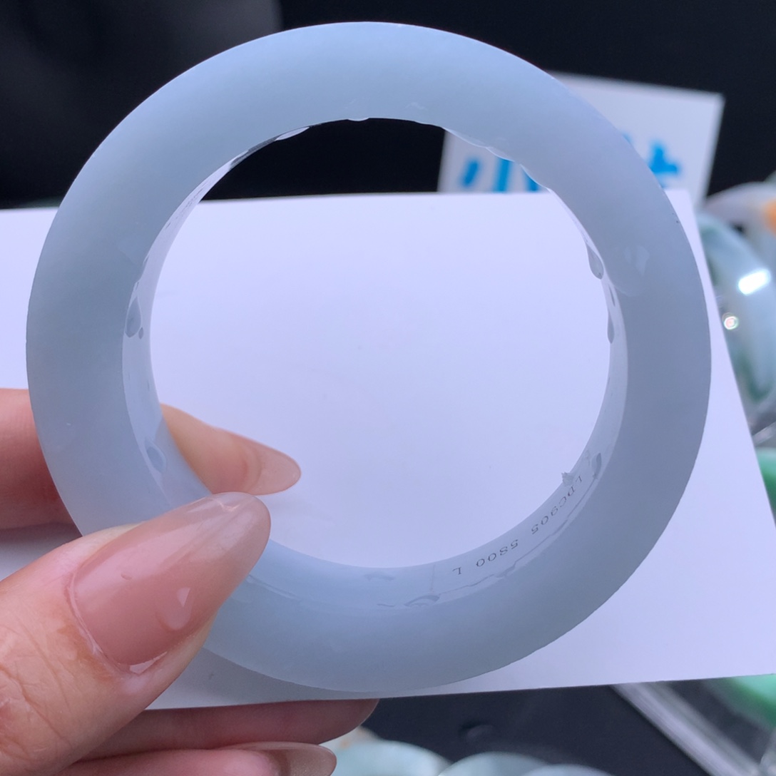 定制翡翠翡翠手镯未镶嵌天空蓝仙女镯56-59正