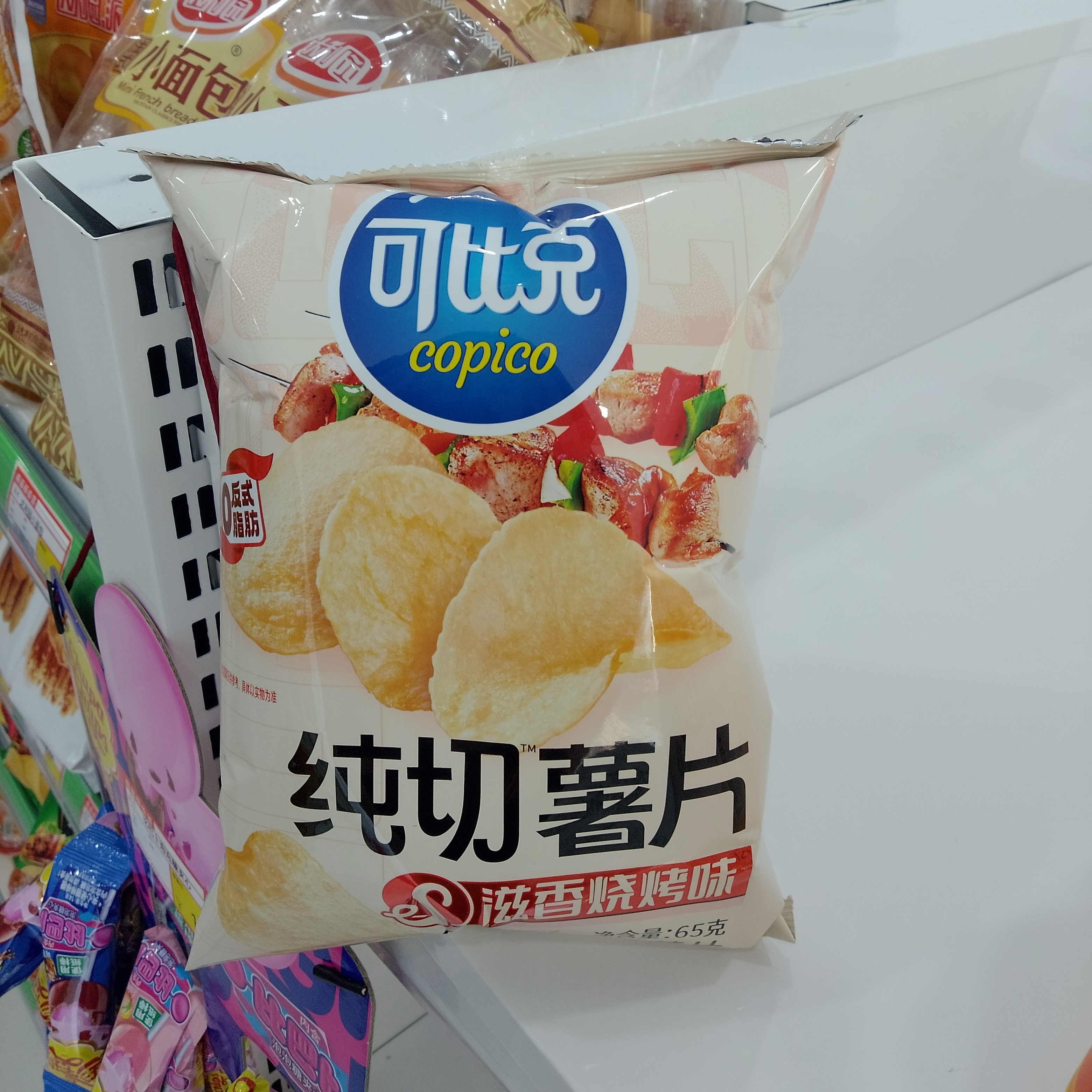 可比克纯切薯片滋香烧烤味