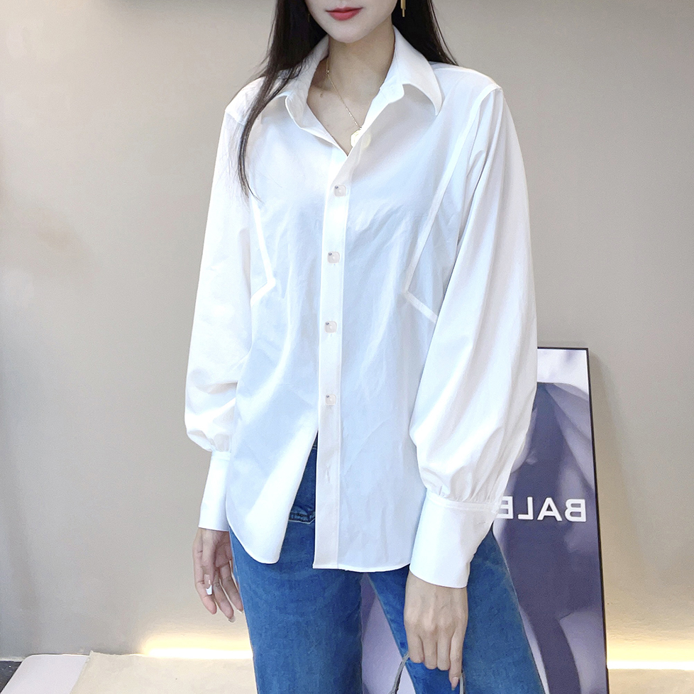 法式简约设计感宽松百搭衬衫女装2025新款  长袖别致上衣RC101