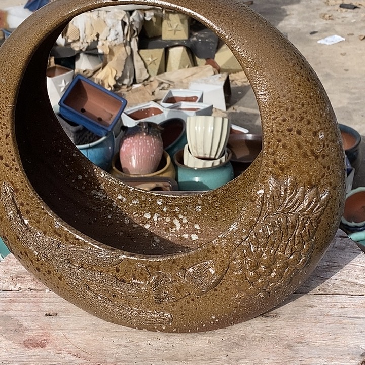 花盆紫砂直33高度31瑕疵