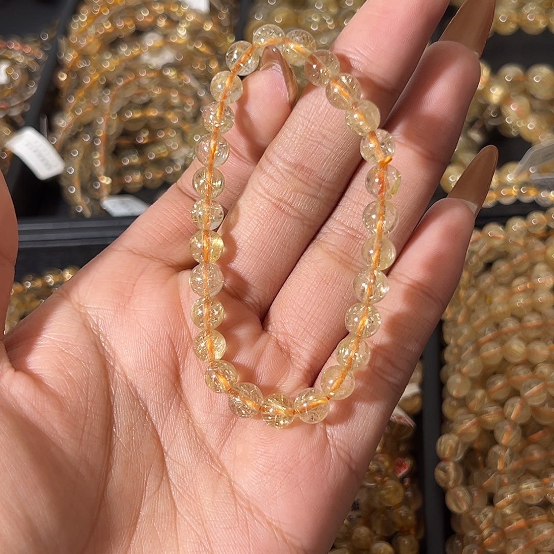 发晶手链未镶嵌天然金发晶