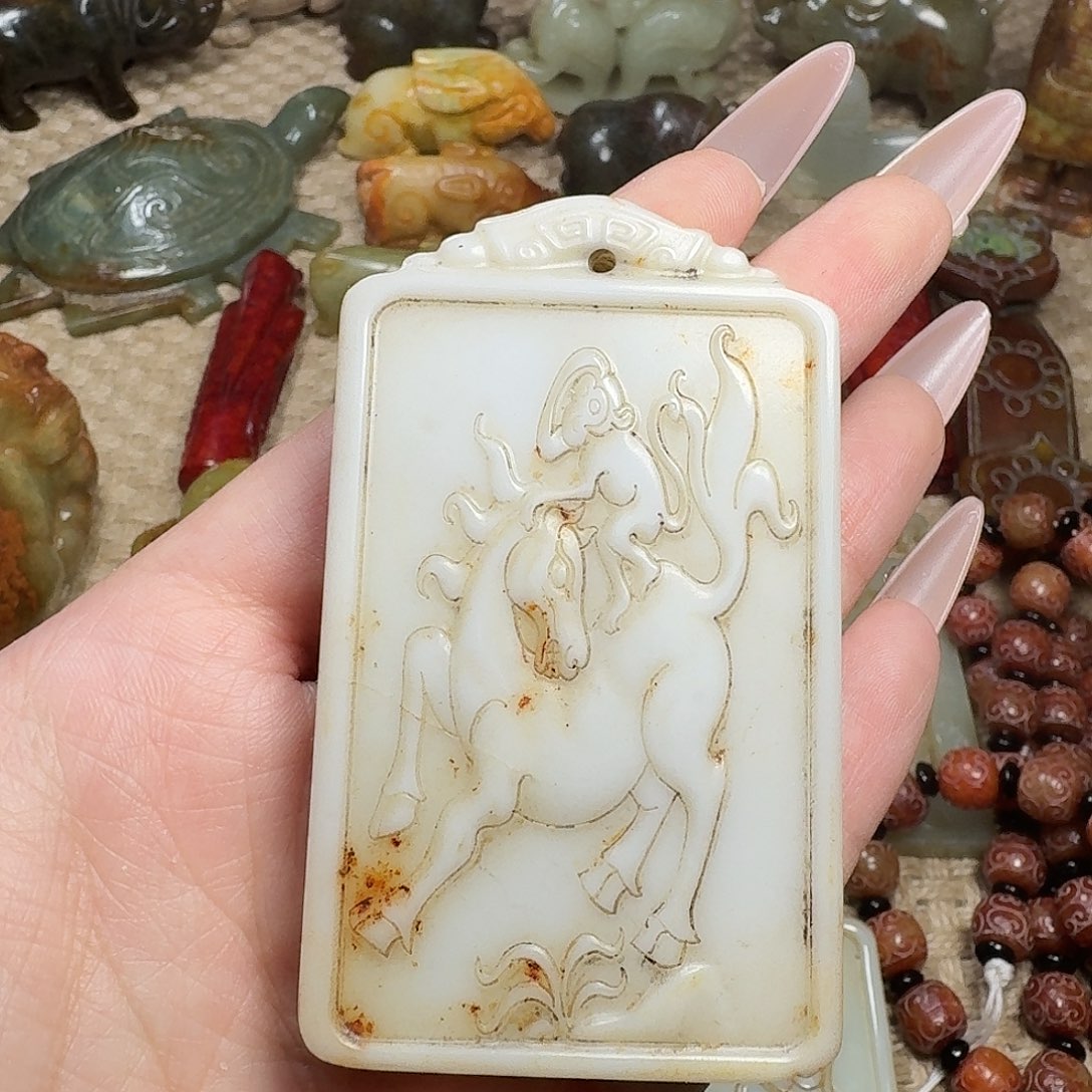 白玉菩提吊坠萧*挂件