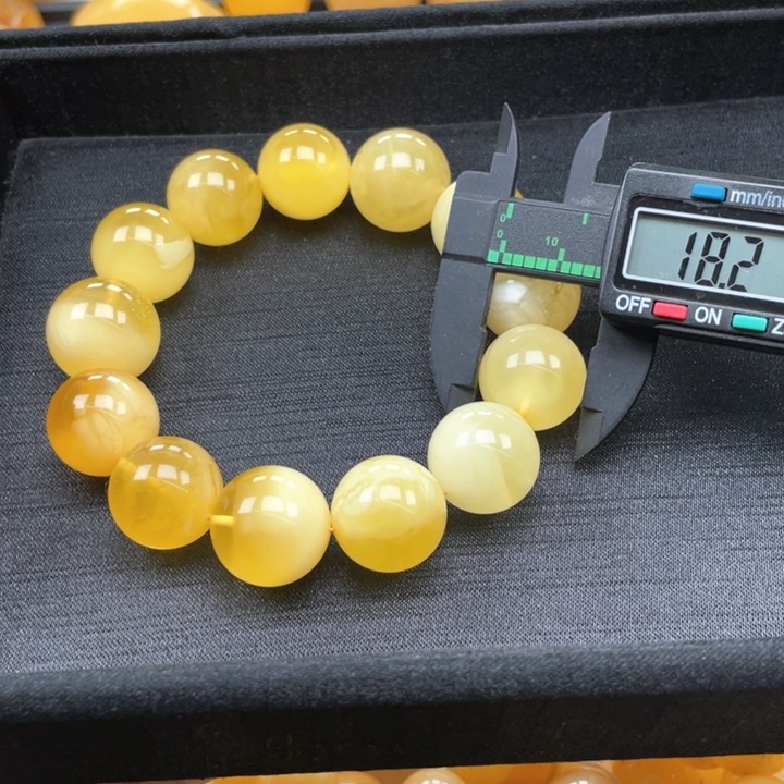 蜜蜡裸石未镶嵌蜜蜡手串