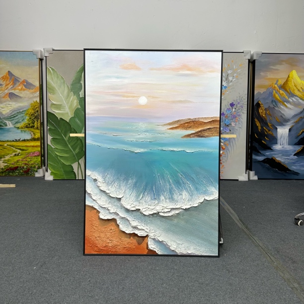 【微光人生】手工立体客厅背景墙风景油画现代简约装饰画玄关壁画