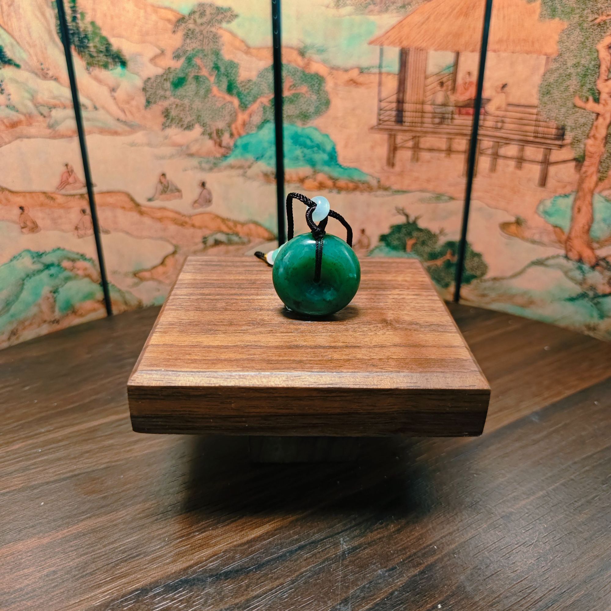 B和田玉碧玉平安扣吊坠0863