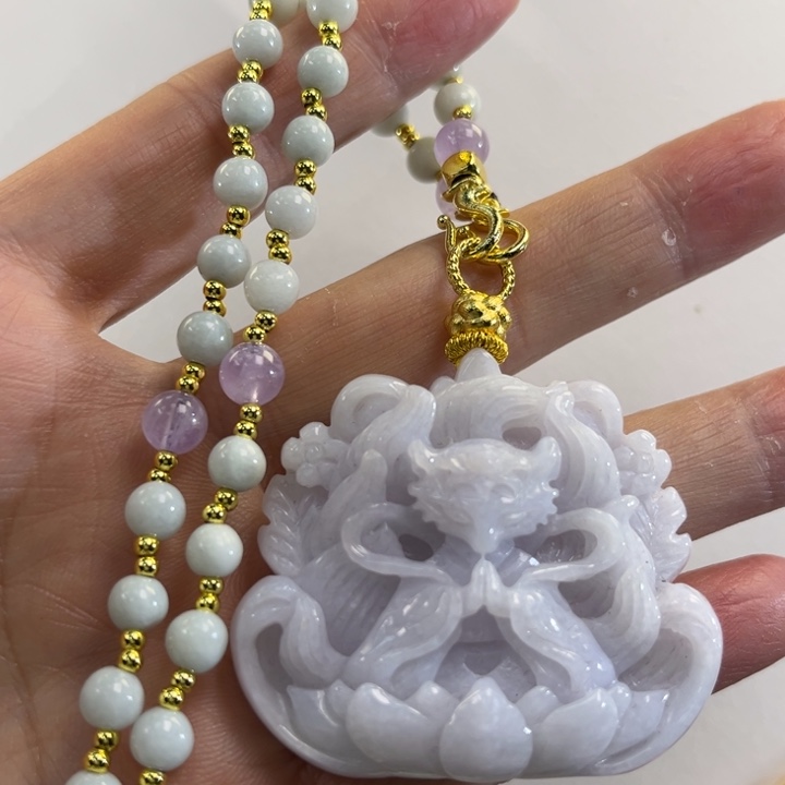 翡翠吊坠(赠链)未镶嵌代编织