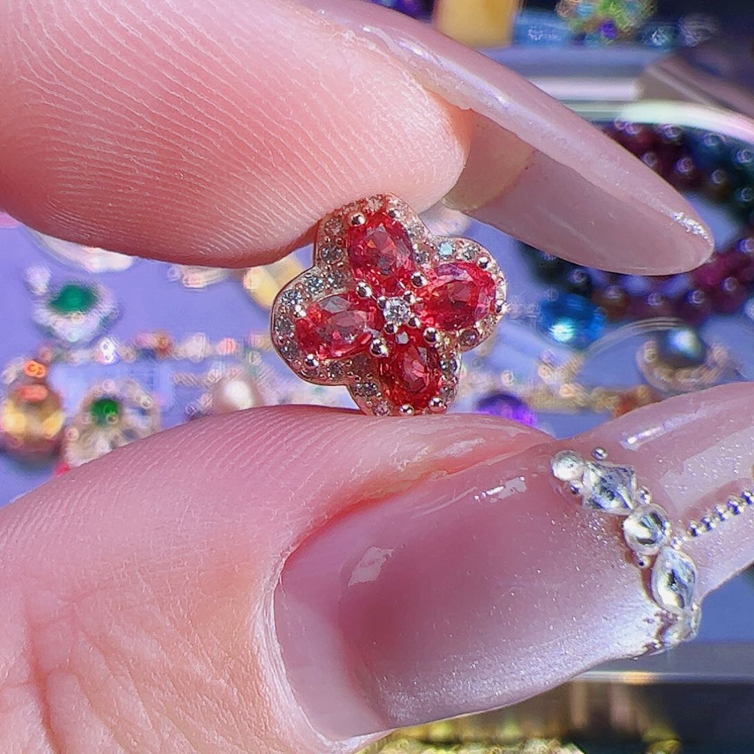 蓝宝石戒指银S925镶嵌