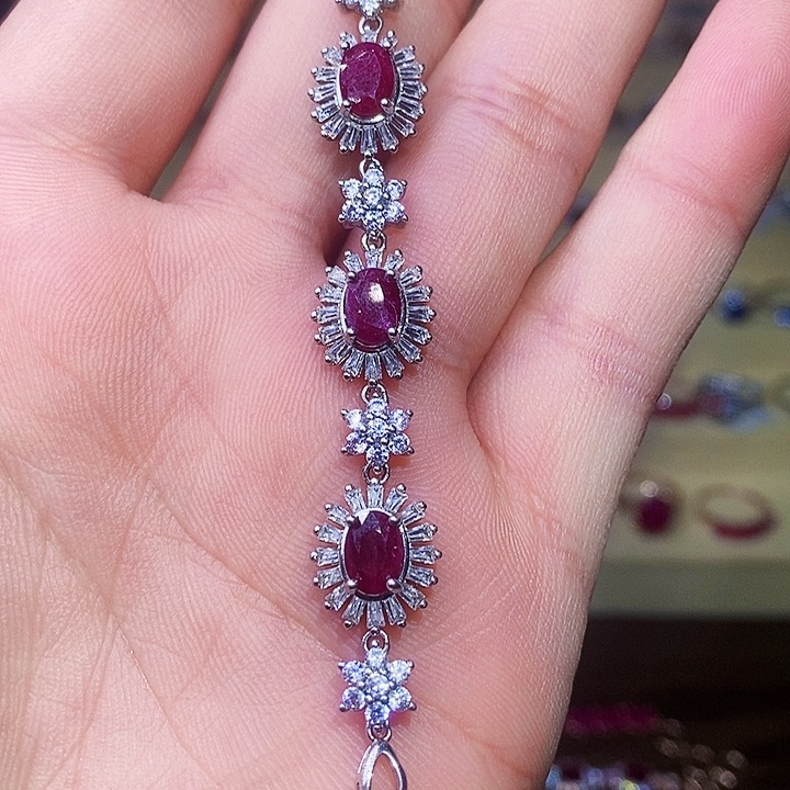 红宝石手链银S925镶嵌