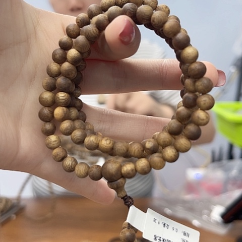 手串沉香天然母树圆珠长串0.6/9克+多样性发一