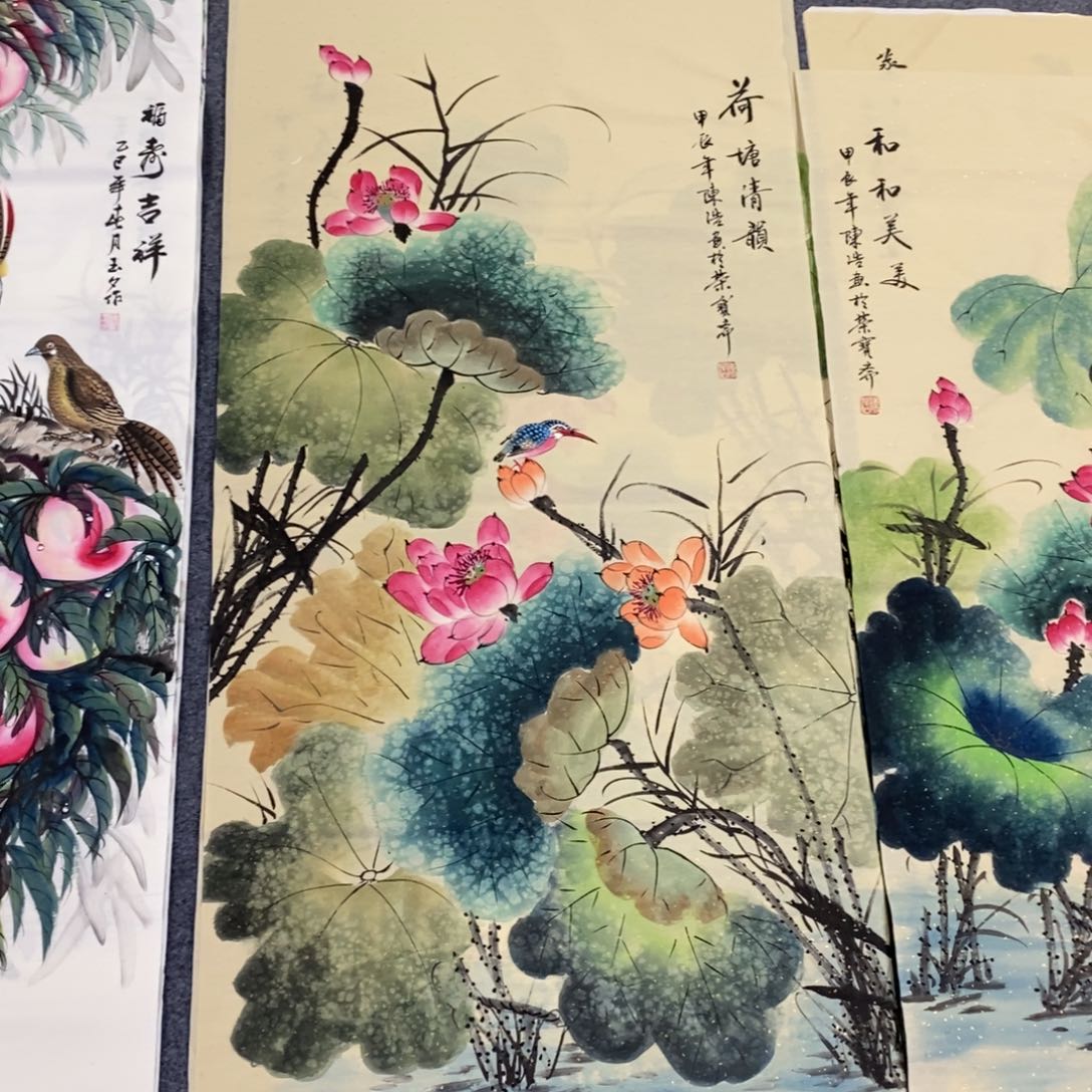 国画尺寸140✖️70四尺纯手绘画画画