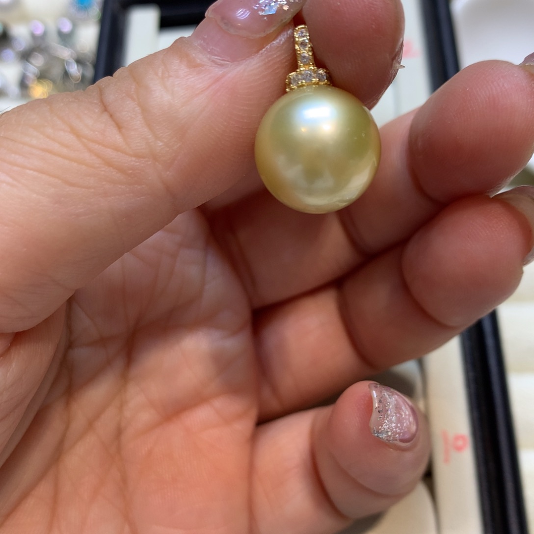 海水珍珠银S925镶嵌颈饰