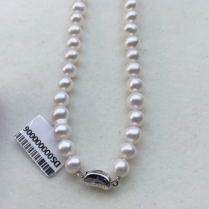 淡水珍珠颈饰银S925镶嵌卡8➕高品极光白雪公主