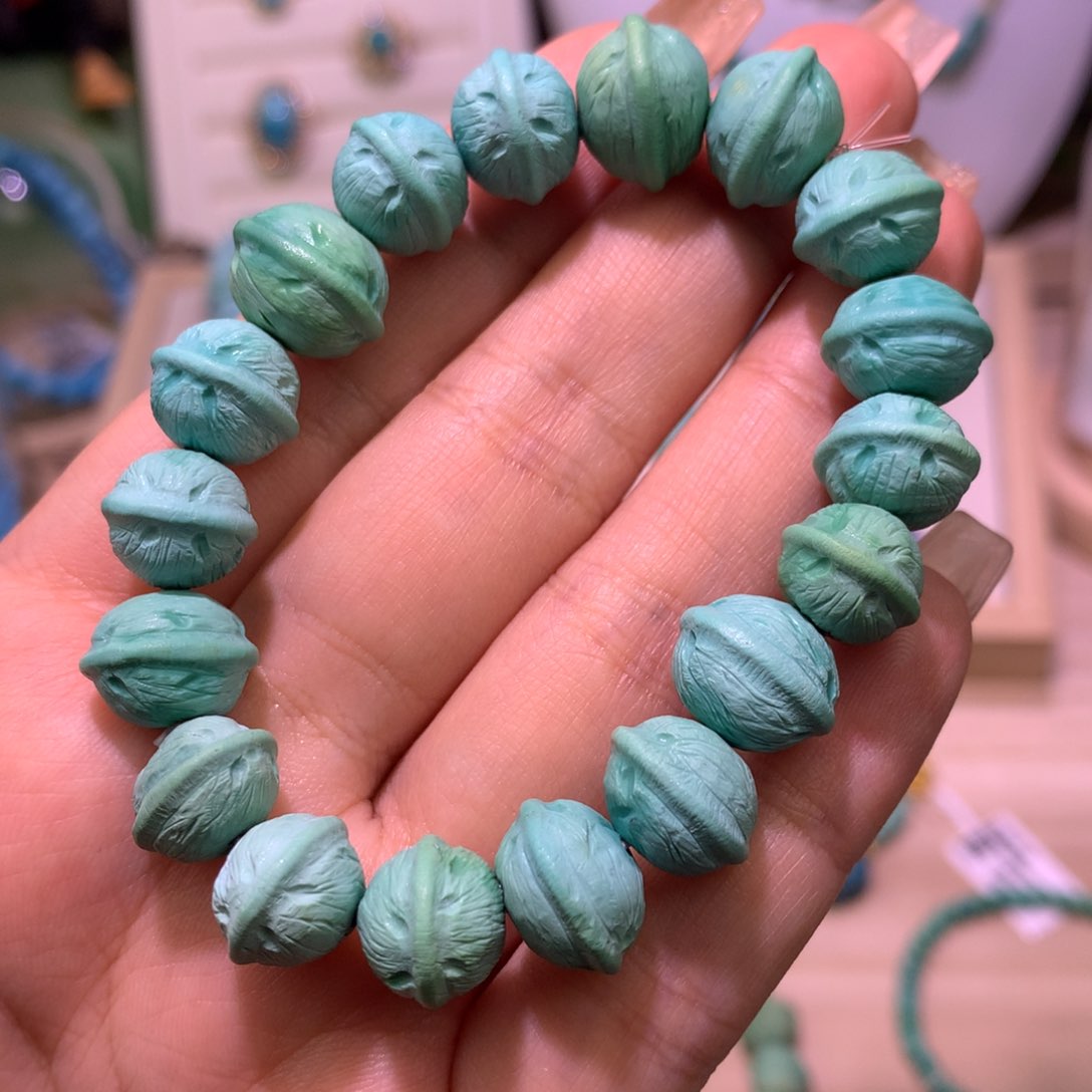 绿松石珠宝奇石未镶嵌百香手串