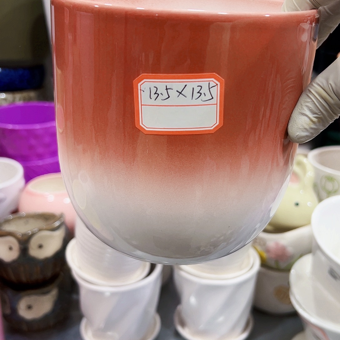 有孔，外贸尾单陶瓷花盆凑单10米包邮