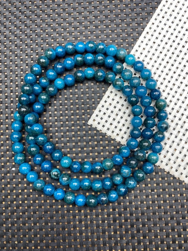 蓝灰8mm108颗项链3086