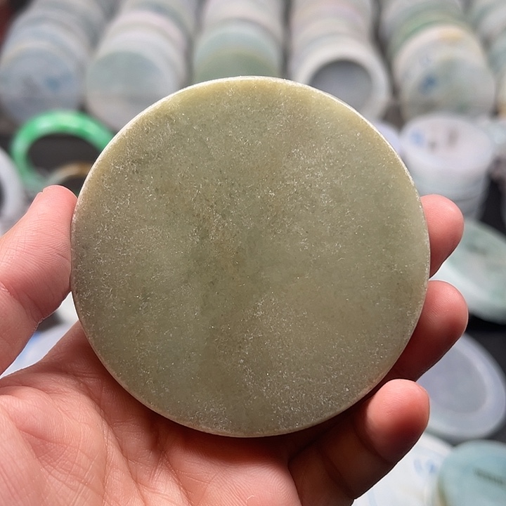 翡翠未镶嵌手镯天然翡翠手镯饼