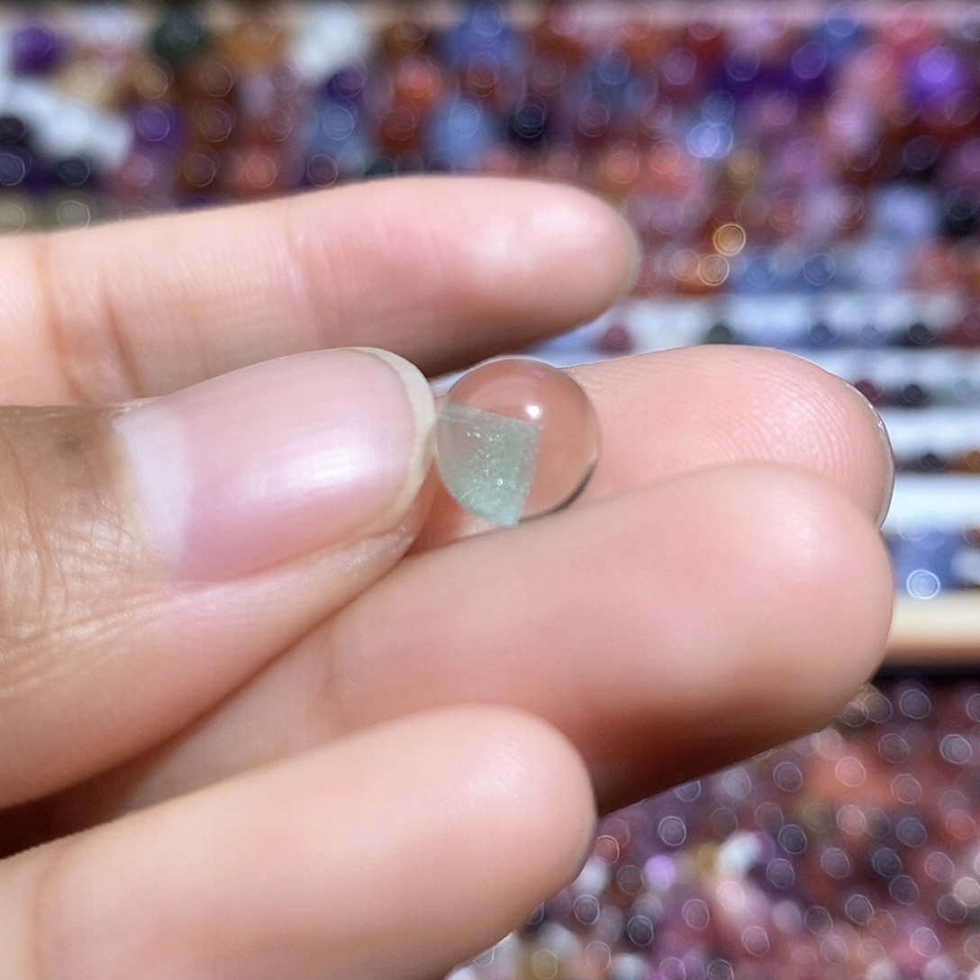 水晶翠幽灵单珠，打孔不退未镶嵌我*?