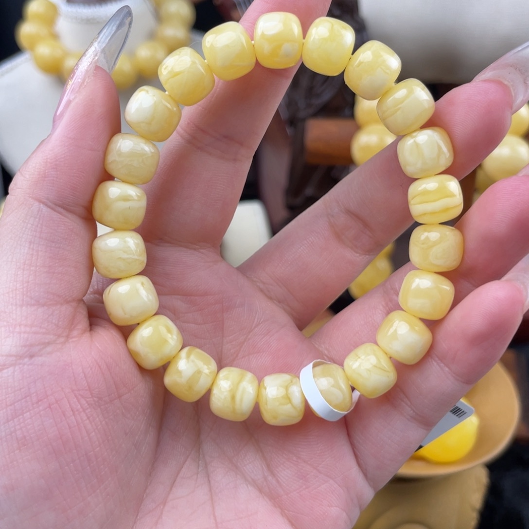 琥珀未镶嵌裸石浓蜡妖花虎皮10