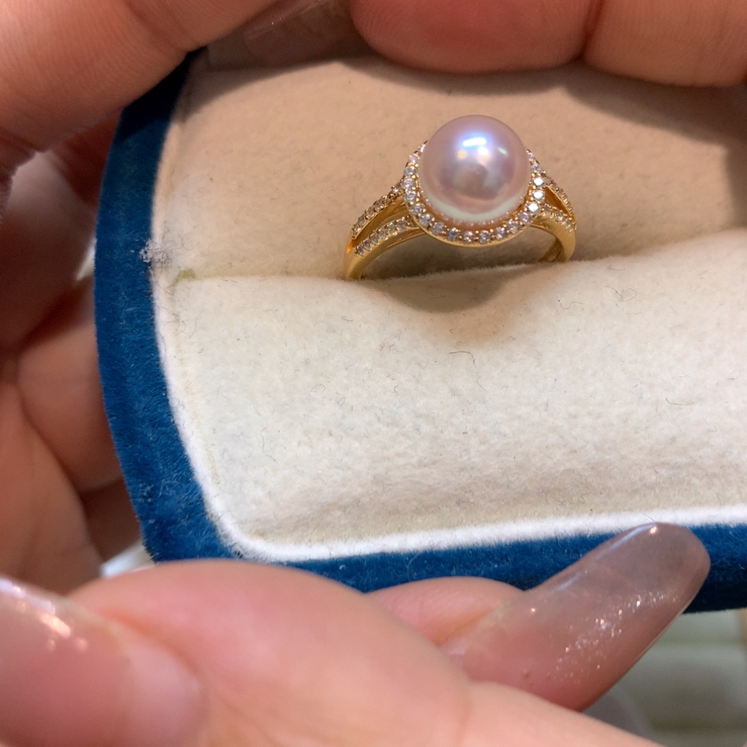 海水珍珠戒指银S925镶嵌