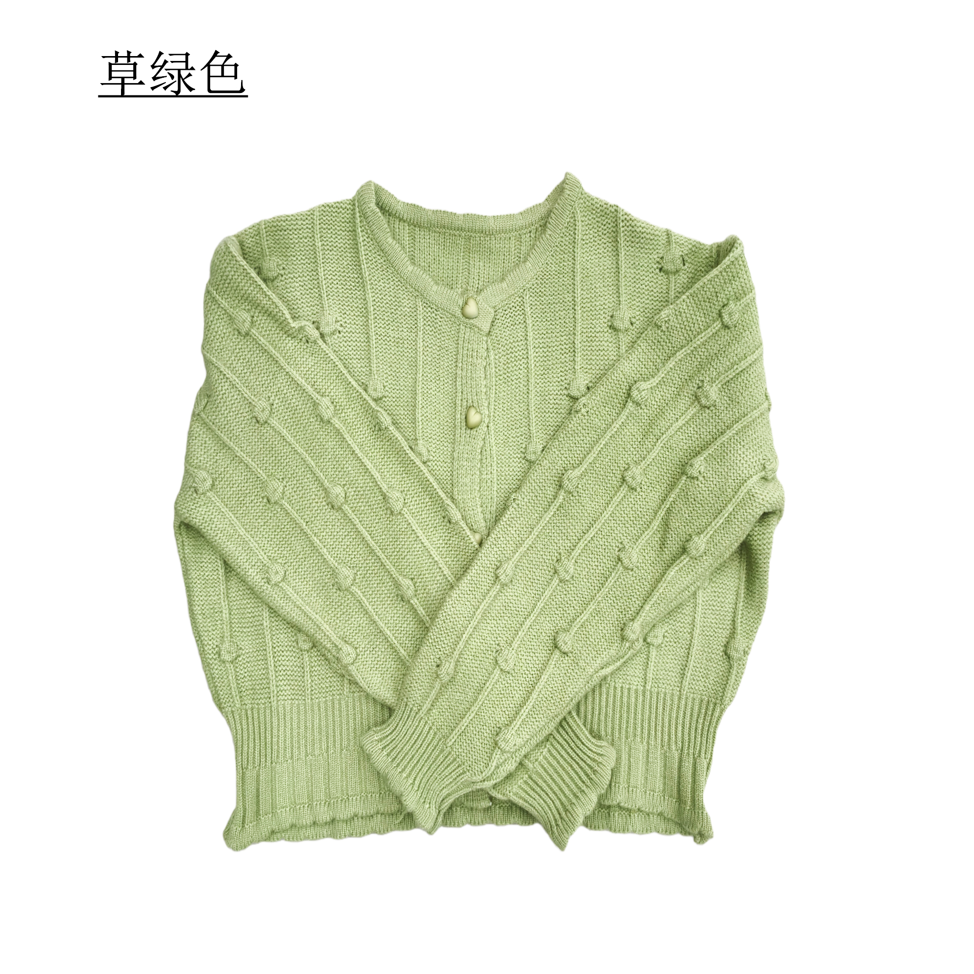 针织不褪色圆领短款女秋毛针织衫毛衫女装秋冬镂空