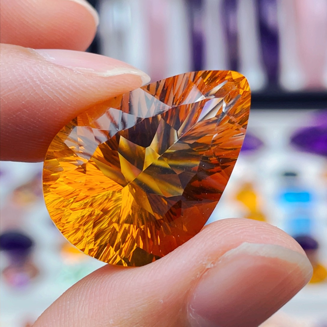 工厂定制天然黄水晶裸石未镶嵌水晶