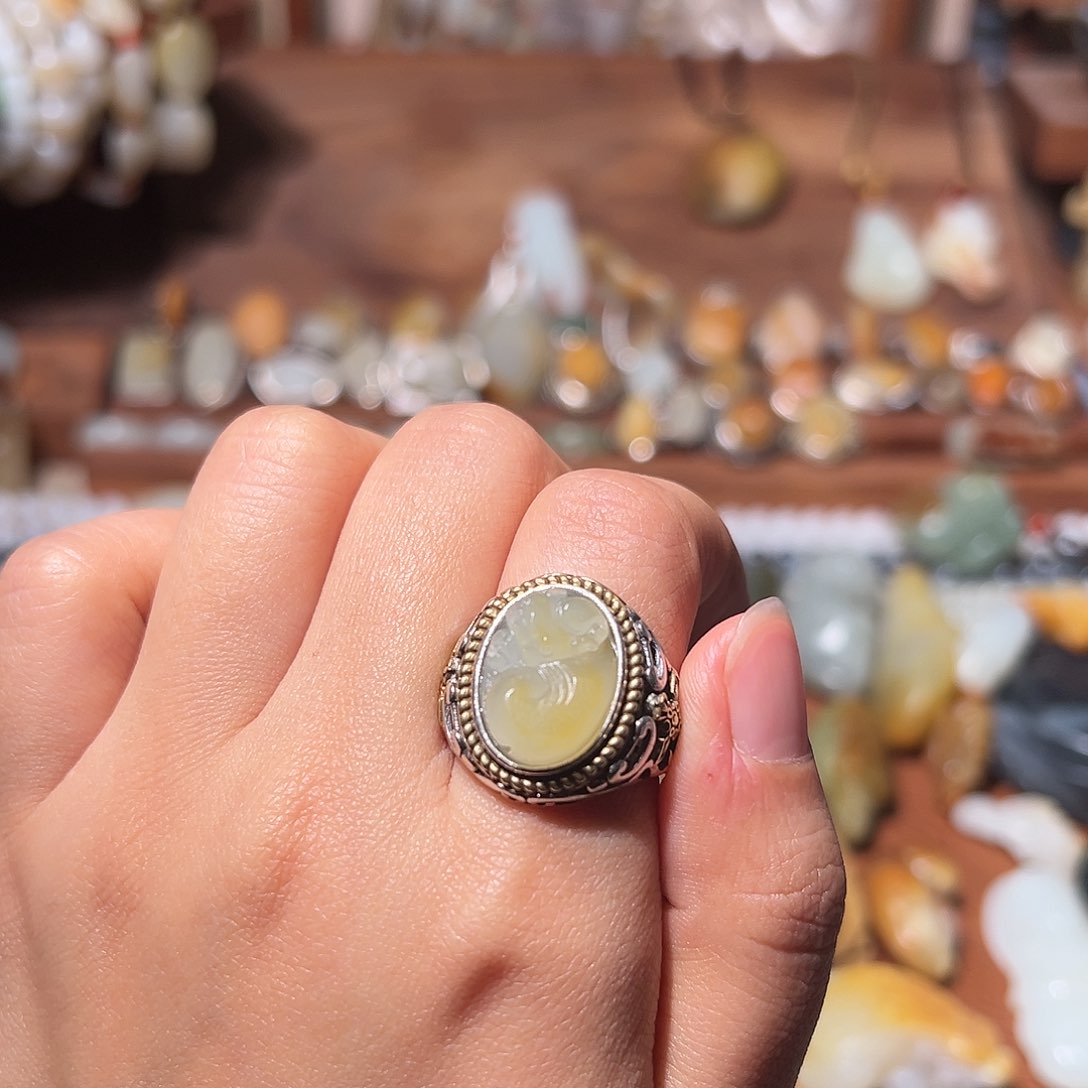 和田玉颈饰银S925镶嵌每****汤