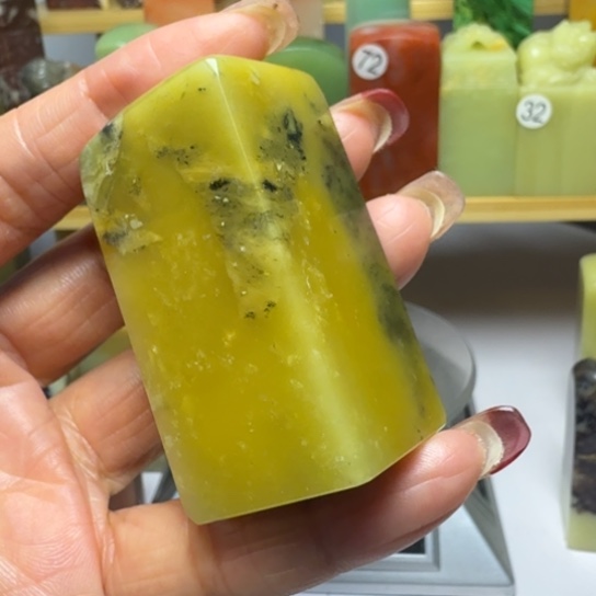 青田石印石青田水墨菜花黄