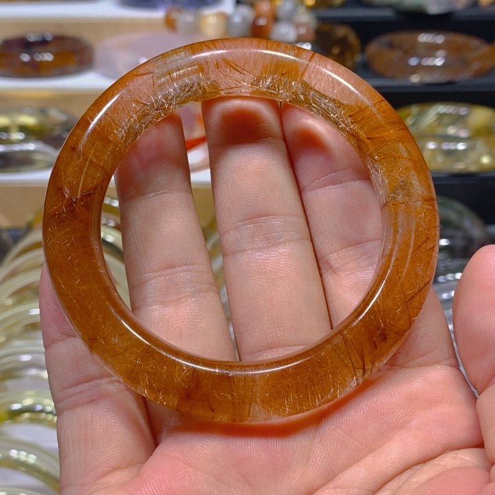 N***a水晶手镯未镶嵌天然发晶手镯57圈口