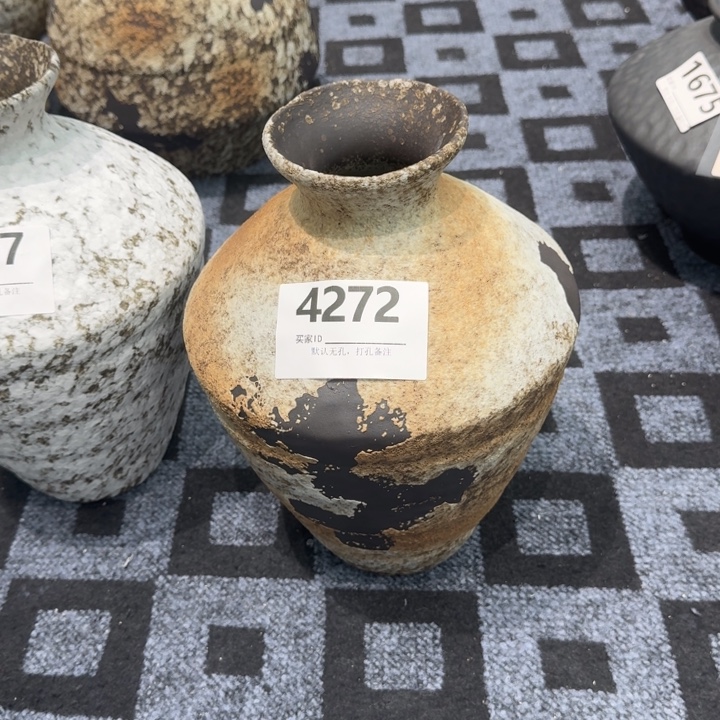 *****瓷片景德镇高温花器编码4272高33口6默认无孔