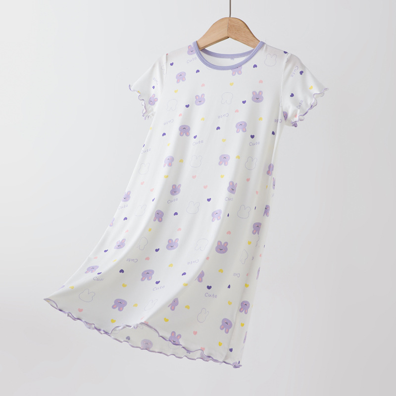 女童睡裙夏季儿童莫代尔卡通睡衣a类宝宝休闲连体a031c/a026c