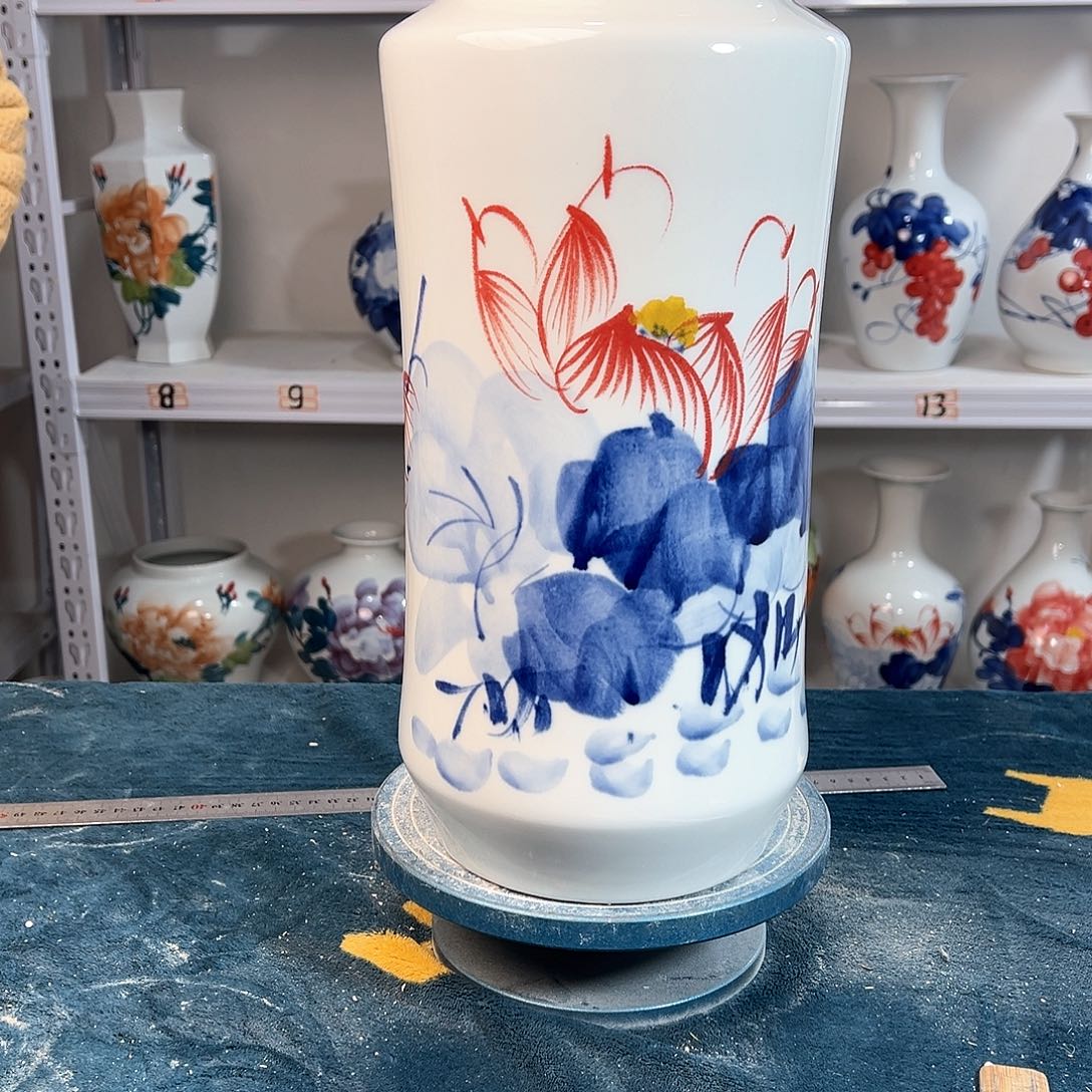 摆件景德镇陶瓷书荷花