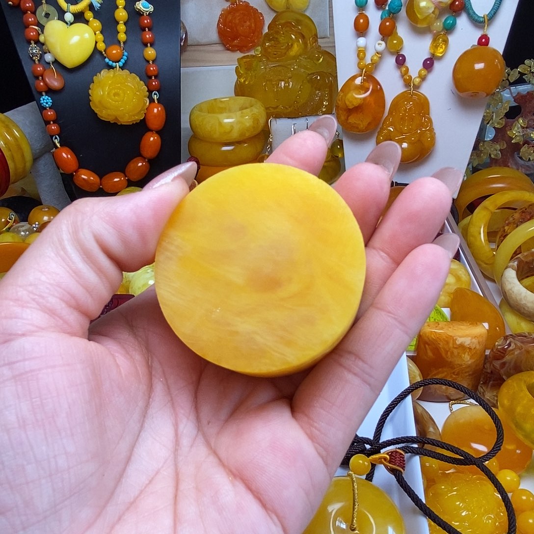 原石打磨五半花吊坠