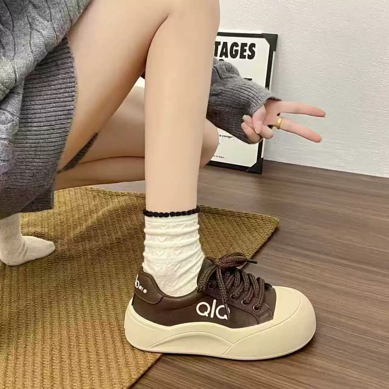 增高厚底德训鞋女鞋子2025新款爆款复古板鞋百搭休闲运动单鞋29-9