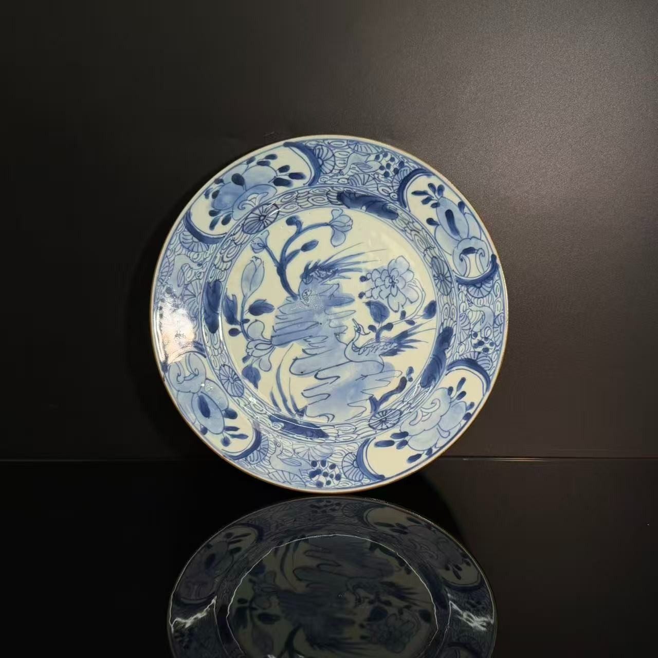 Lot106-青花花卉纹盘清代年制款高7cm长12-YC102900022501028