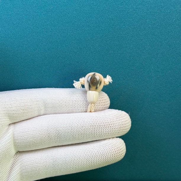 D38-06天然猛犸牙 蓝眼三通12*18.5mm支持鉴定 一物一图
