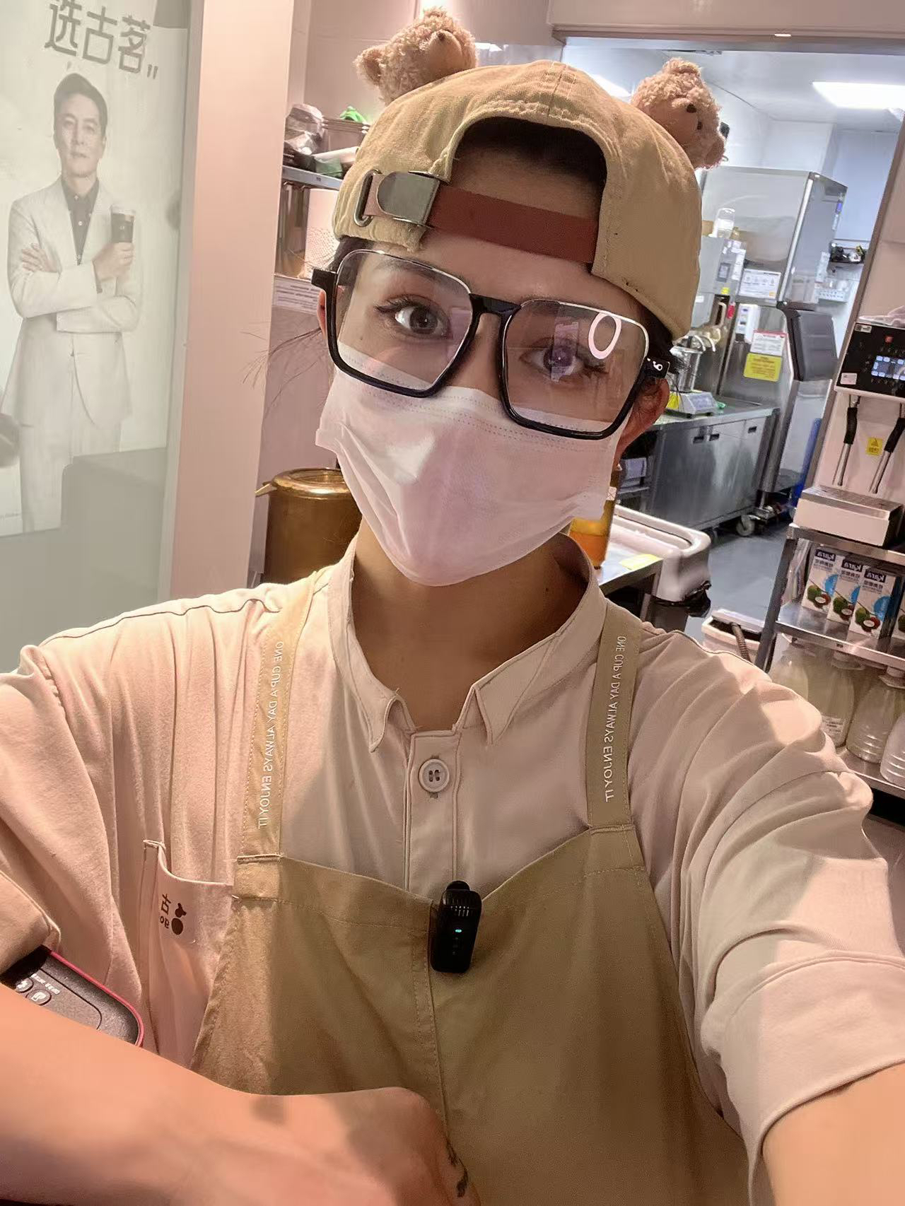 炒鸡可爱小熊帽饰